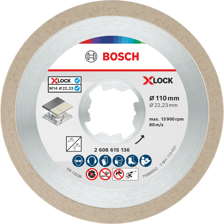 Bosch Ceramic Trennscheibe, 110 x 7,5 mm, Bohrung X-Lock
