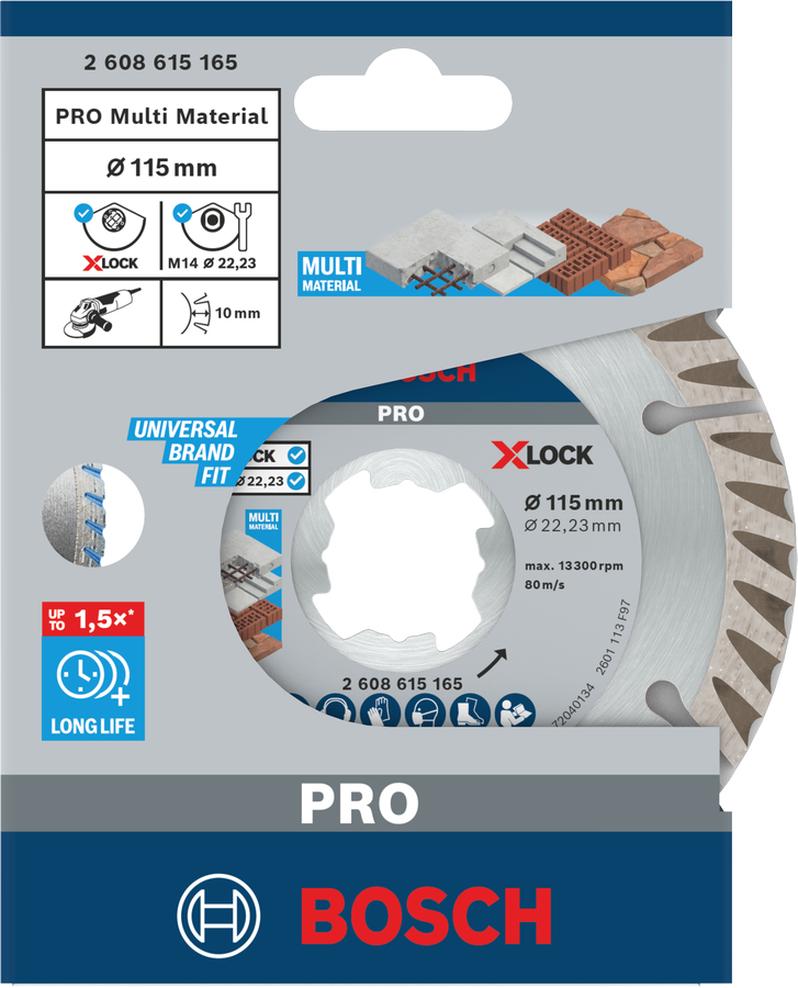 Bosch PRO Multi Material X-LOCK Diamanttrennscheibe, 115 x 22,23 mm
