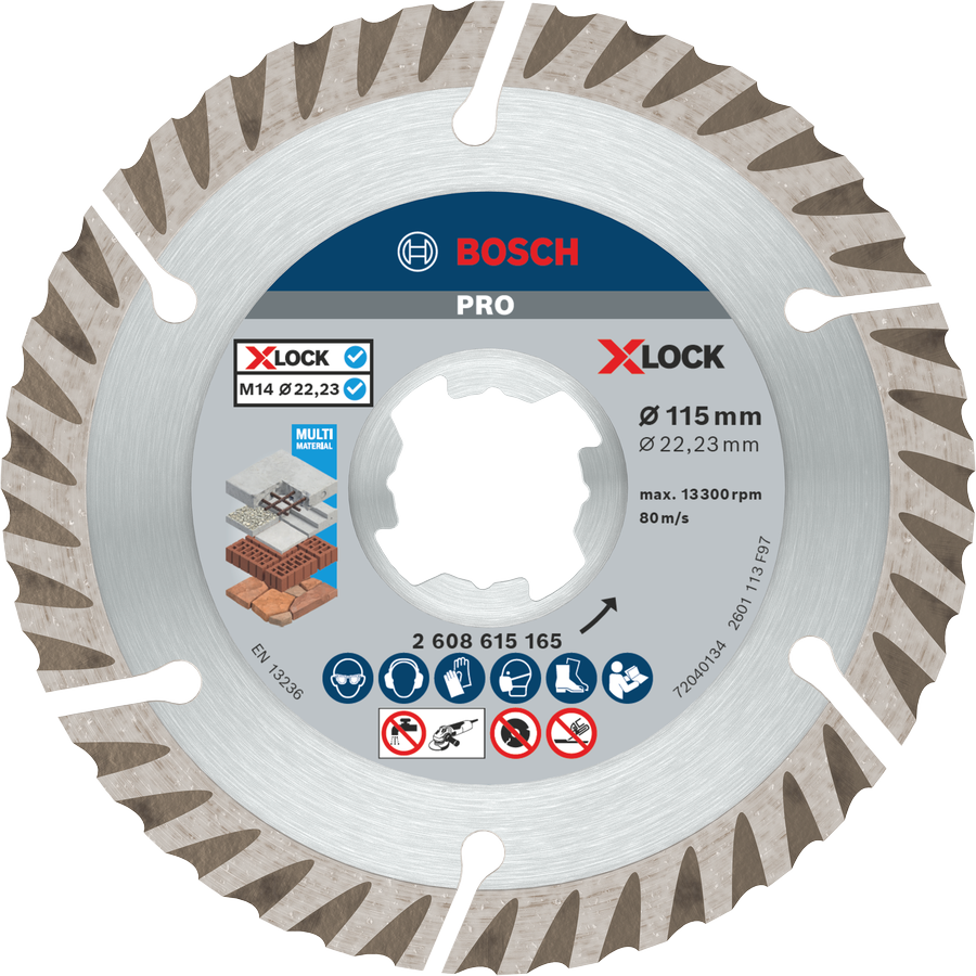 Bosch PRO Multi Material X-LOCK Diamanttrennscheibe, 115 x 22,23 mm