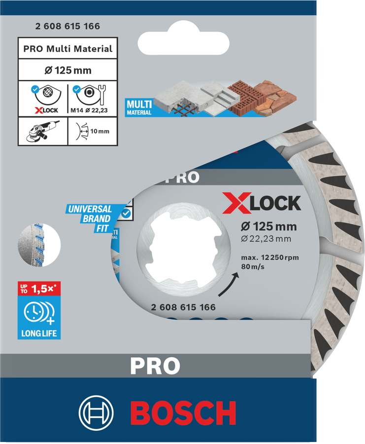 Bosch PRO Multi Material X-LOCK Diamanttrennscheibe, 115 x 22,23 mm