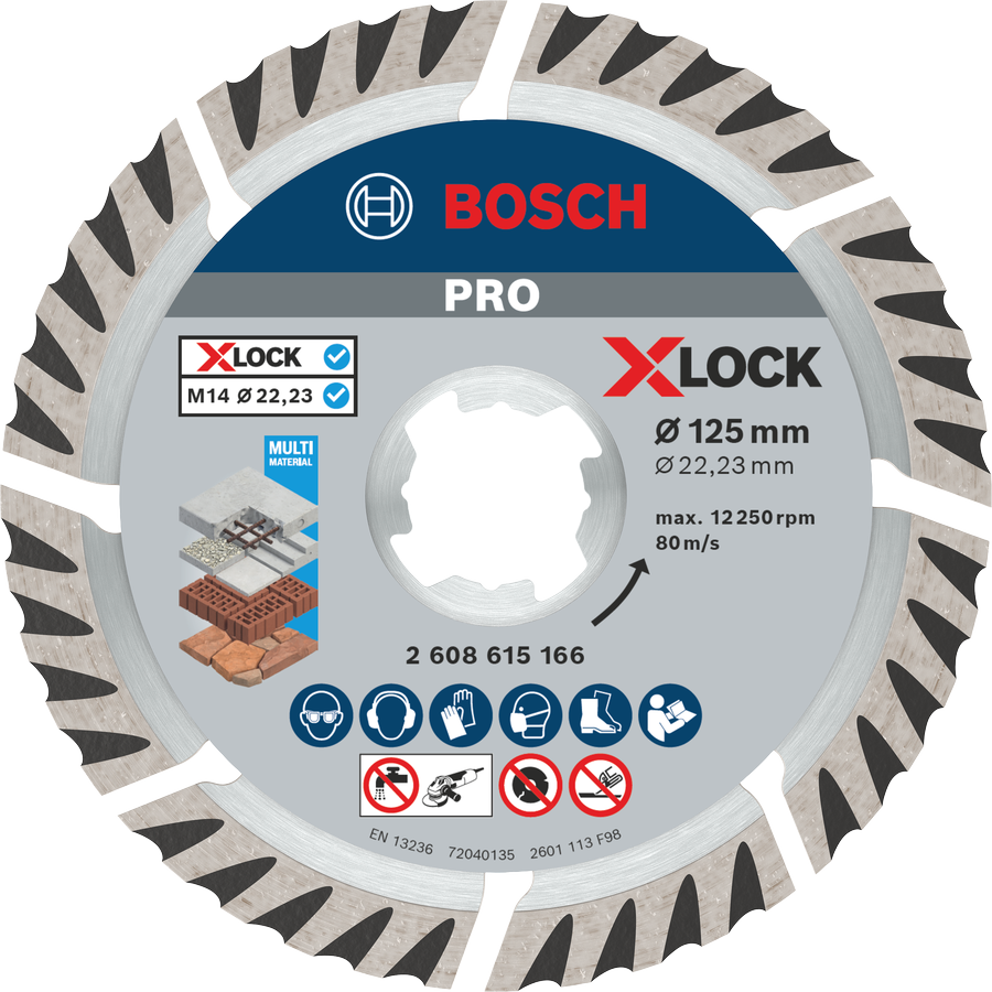 Bosch PRO Multi Material X-LOCK Diamanttrennscheibe, 115 x 22,23 mm