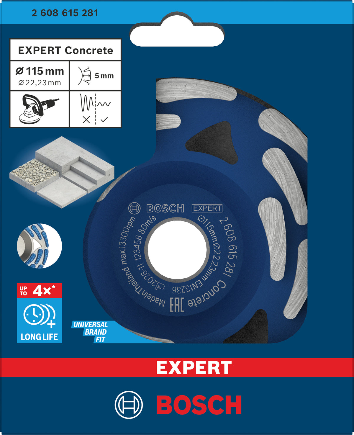 Bosch EXPERT Concrete Topfscheibe long life, 125×22,23×5 mm