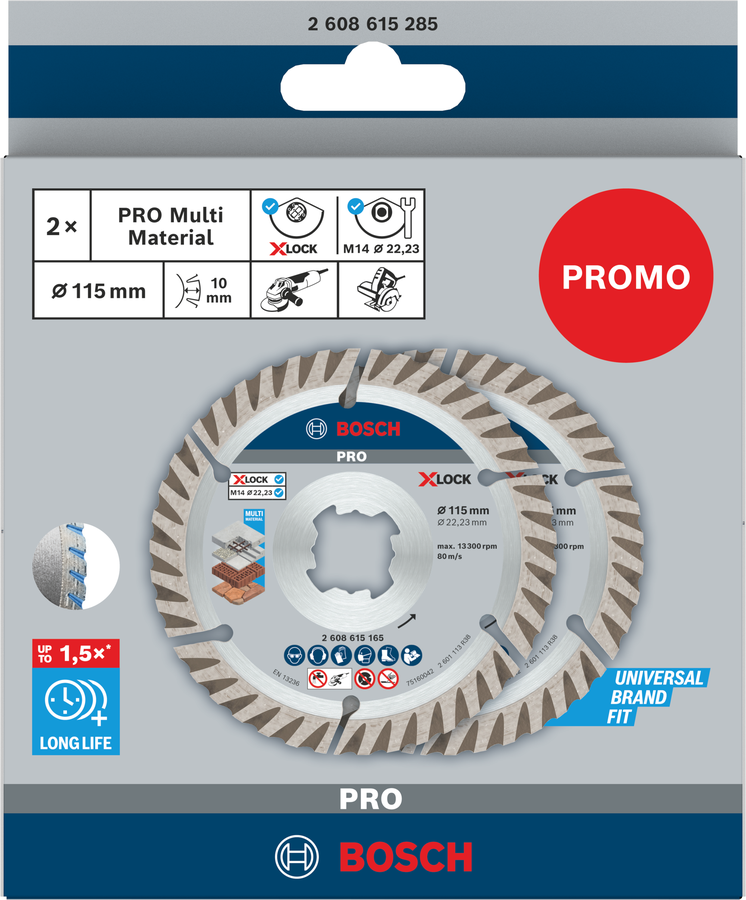 Bosch PRO Multi Material X-LOCK Diamanttrennscheibe, 115 x 22,23 mm