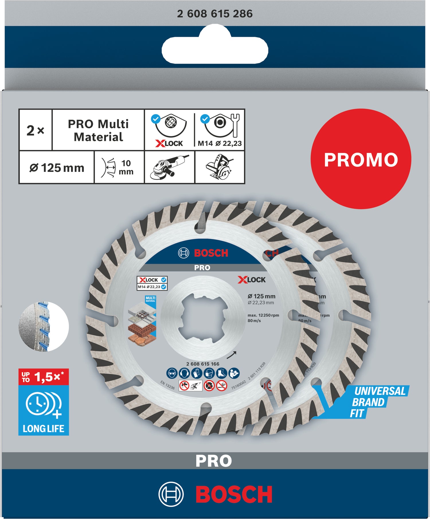 Bosch PRO Multi Material X-LOCK Diamanttrennscheibe, 115 x 22,23 mm