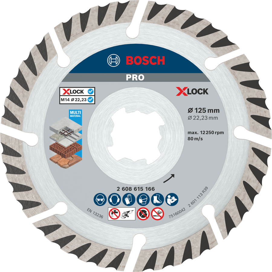 Bosch PRO Multi Material X-LOCK Diamanttrennscheibe, 115 x 22,23 mm