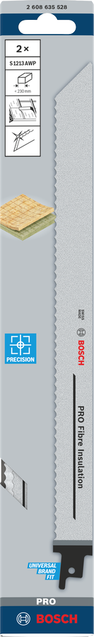 Bosch PRO Fibre Insulation S1213AWP Blatt, 1,5 x 22 x 300 mm, 2-tlg.