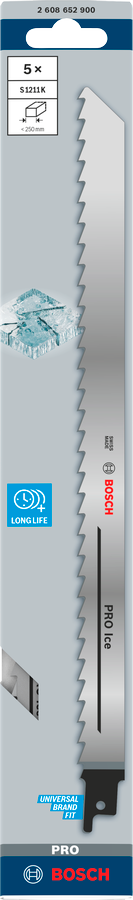 Bosch PRO Ice S1211K Säbelsägeblatt, 1,25 x 19 x 300 mm, 5-tlg.