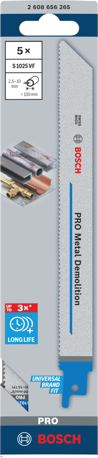 Bosch PRO Metal Demolition S1025VF Säbelsägeblatt, 1,25 x 19 x 200 mm, 5-tlg.
