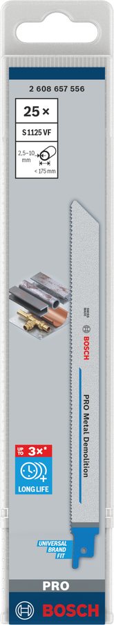 Bosch PRO Metal Demolition S1125VF Säbelsägeblatt, 1,25 x 19 x 225 mm, 2-tlg.