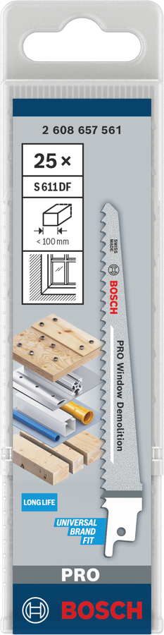 Bosch PRO Window Demolition S611DF Säbelsägeblatt, 1,25 x 19 x 150 mm, 2-tlg.