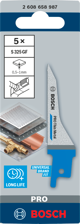 Bosch PRO Thin Metal S325GF Säbelsägeblatt, 1,25 x 7 x 85 mm, 5-tlg.