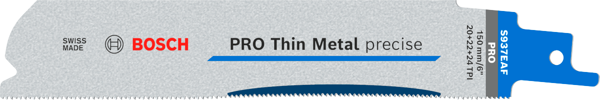 Bosch PRO Thin Metal precise S937EAF Säbelsägeblatt, 1,1 x 25 x 150 mm, 5-tlg.