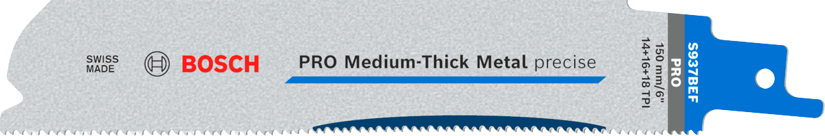 Bosch PRO Medium-Thick Metal precise S937BEF Säbelsägeblatt, 1,1 x 25 x 150 mm, 25-tlg.