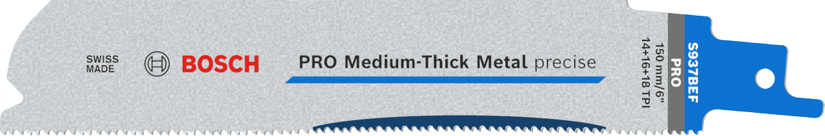Bosch PRO Medium-Thick Metal precise S937BEF Säbelsägeblatt, 1,1 x 25 x 150 mm, 25-tlg.