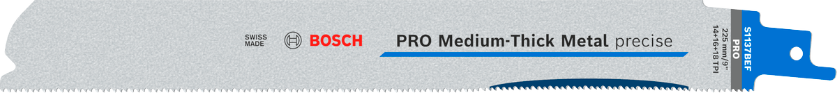 Bosch PRO Medium-Thick Metal precise S1137BEF Säbelsägeblatt, 1,1 x 25 x 225 mm, 2-tlg.