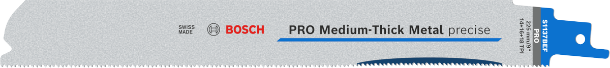 Bosch PRO Medium-Thick Metal precise S1137BEF Säbelsägeblatt, 1,1 x 25 x 225 mm, 2-tlg.