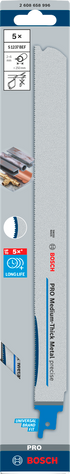 Bosch PRO Medium-Thick Metal precise S1237BEF Säbelsägeblatt, 1,1 x 25 x 300 mm, 5-tlg.