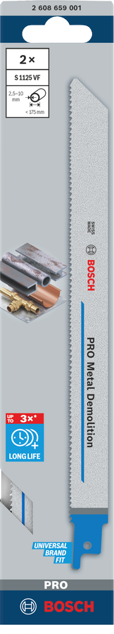 Bosch PRO Metal Demolition S1125VF Säbelsägeblatt, 1,25 x 19 x 225 mm, 2-tlg.