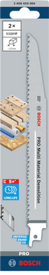 Bosch PRO Multi Material Demolition S1110VF Säbelsägeblatt, 1,6 x 22 x 225 mm, 2-tlg.