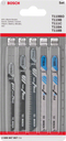 Bosch 5-teiliges Stichsägeblatt-Set Wood and Metal Basic, T-Schaft