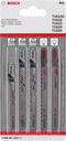 Bosch 5-teiliges Stichsägeblatt-Set Wood and Plastics, T-Schaft