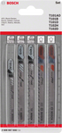 Bosch 5-teiliges Stichsägeblatt-Set Wood and Plastics, T-Schaft