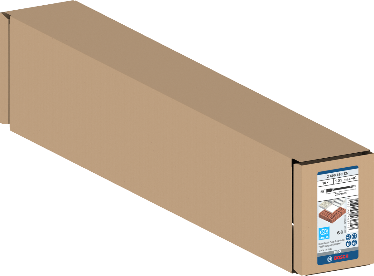 Bosch PRO SDS max-4C Flachmeißel-Set, 25 x 280 mm, 10-tlg.