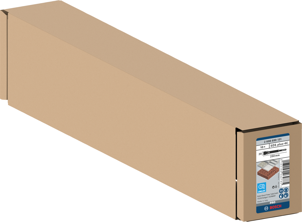 Bosch PRO SDS plus-4C Flachmeißelset, 20 x 250 mm, 10-tlg.