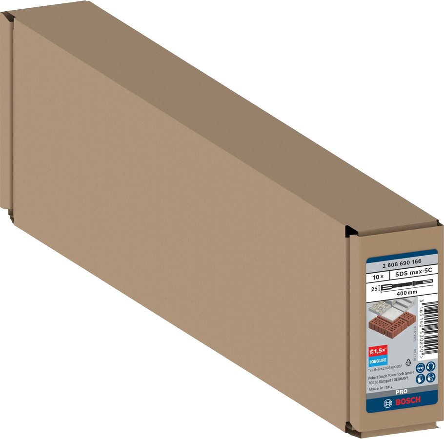 Bosch PRO SDS max-5C Flachmeißel-Set, 25 x 400 mm, 10-tlg.