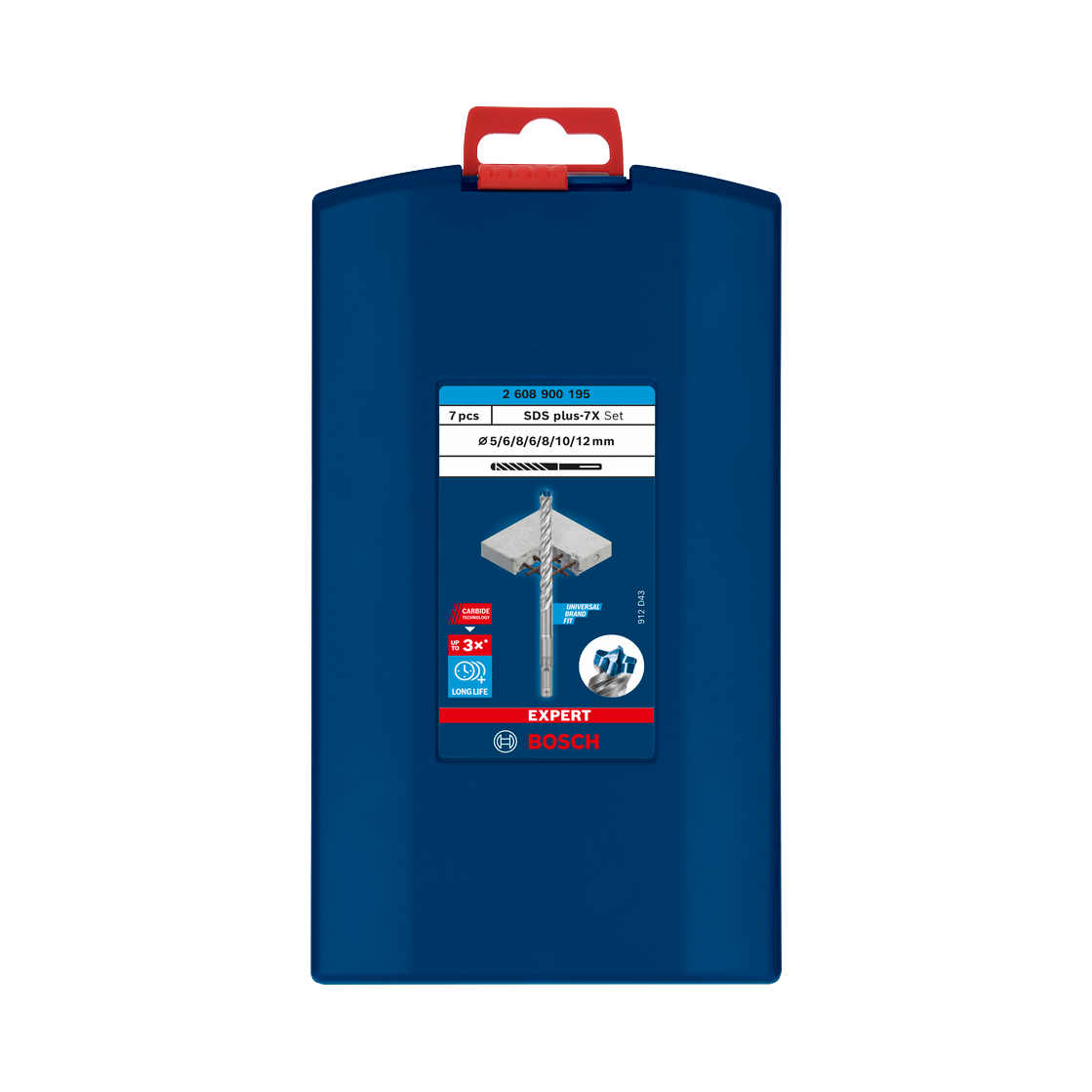 Bosch EXPERT SDS plus-7X Hammerbohrer-Set, 5x50x115/6x50x115/6x100x165/8x50x115/8x100x165/10x100x165/12x100x165 mm, 7-tlg.