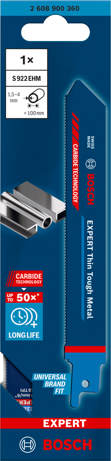 Bosch EXPERT S922EHM Thin Tough Metal Säbelsägeblatt