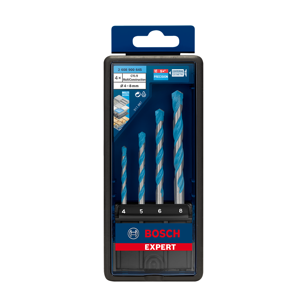 Bosch EXPERT CYL-9 Multi Construction Bohrer-Set, 4x75/5x85/6x100/8x120 mm, 4-tlg.