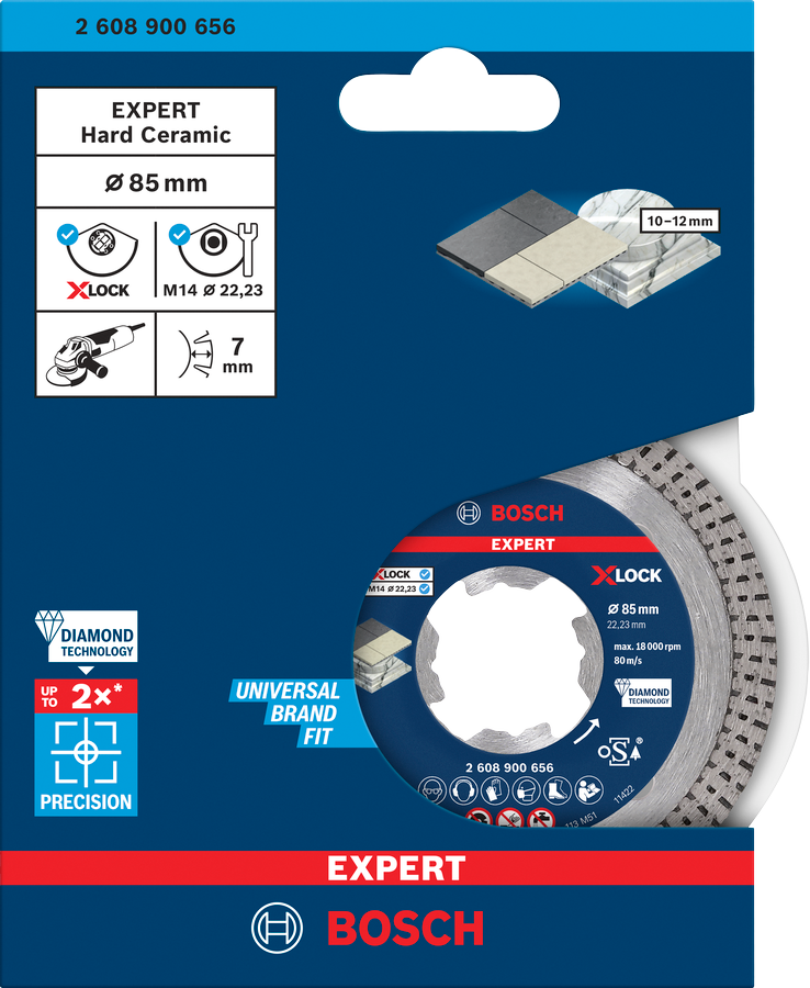 Bosch EXPERT Hard Ceramic Diamanttrennscheibe, X-LOCK, 85x22,23 mm