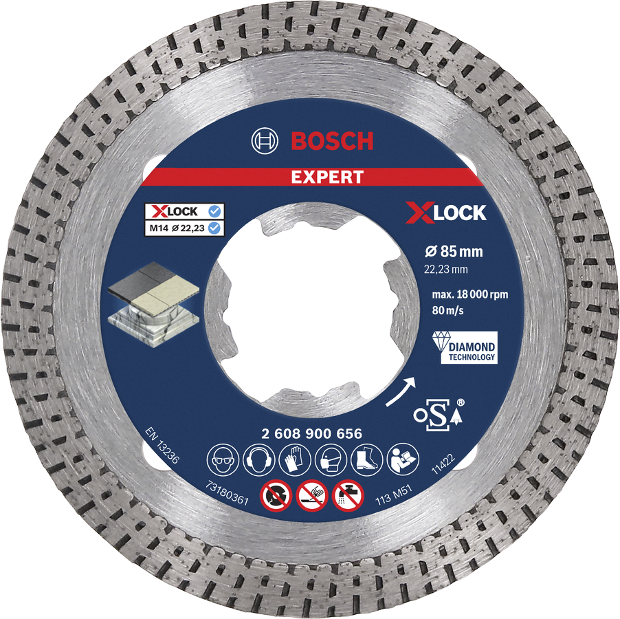 Bosch EXPERT Hard Ceramic Diamanttrennscheibe, X-LOCK, 85x22,23 mm