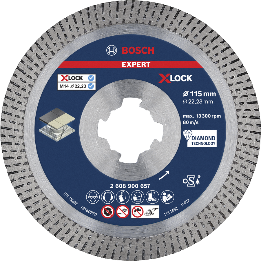 Bosch EXPERT Hard Ceramic Diamanttrennscheibe, X-LOCK, 85x22,23 mm