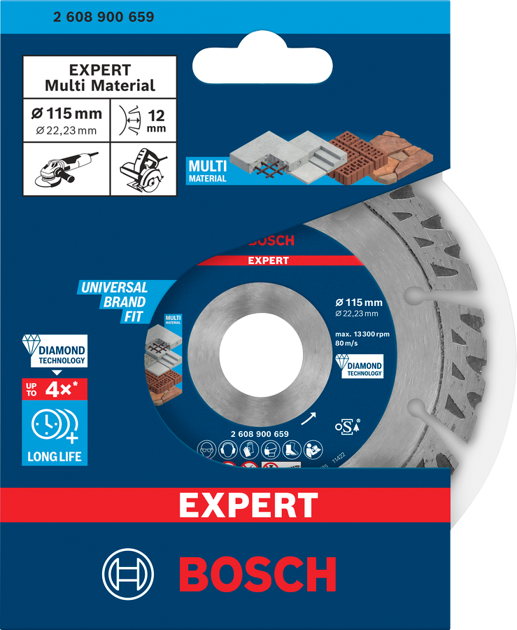 Bosch EXPERT Multi Material Diamanttrennscheibe, 115x22,23 mm