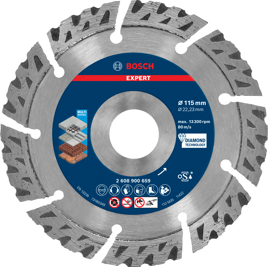 Bosch EXPERT Multi Material Diamanttrennscheibe, 115x22,23 mm