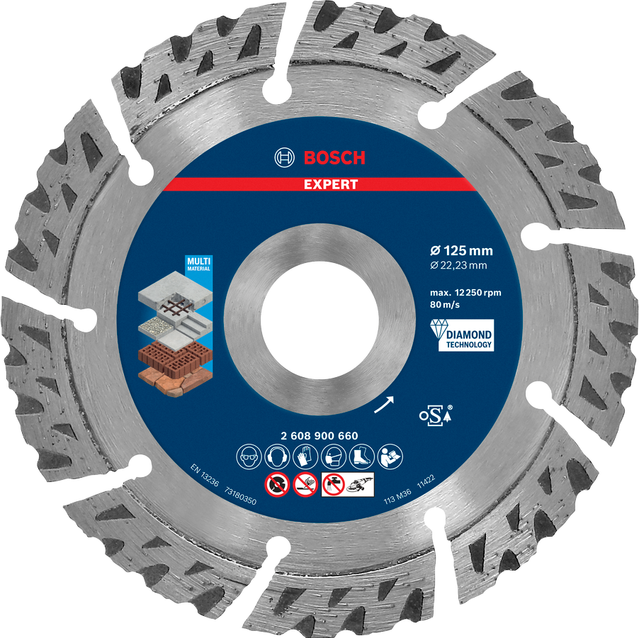 Bosch EXPERT Multi Material Diamanttrennscheibe, 115x22,23 mm