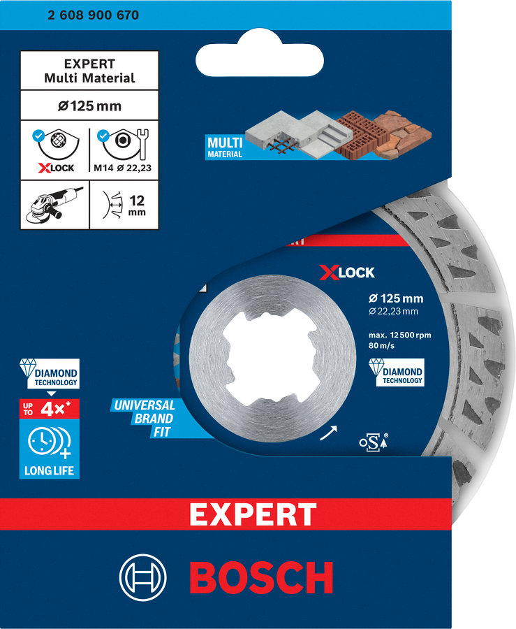 Bosch EXPERT Multi Material Diamanttrennscheibe X-LOCK, 115x22,23 mm