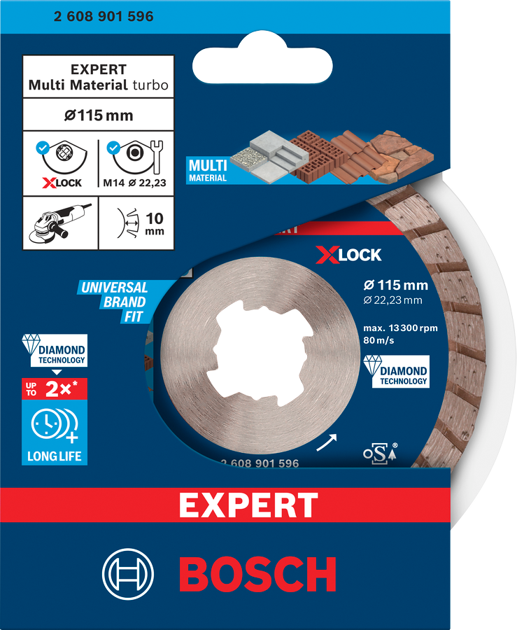 Bosch EXPERT Multi Material X-LOCK Diamanttrennscheiben, 125x22,23x2,4x12 mm