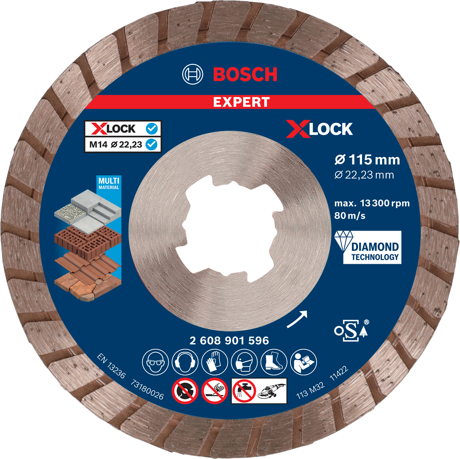 Bosch EXPERT Multi Material X-LOCK Diamanttrennscheiben, 125x22,23x2,4x12 mm