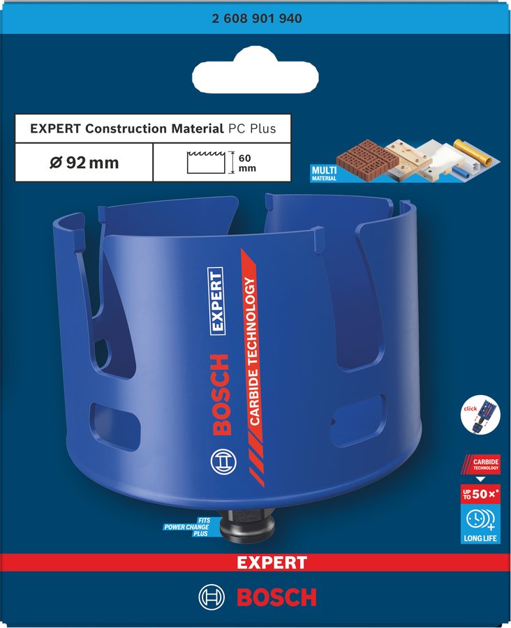 Bosch EXPERT Construction Material Lochsäge, 19x60 mm
