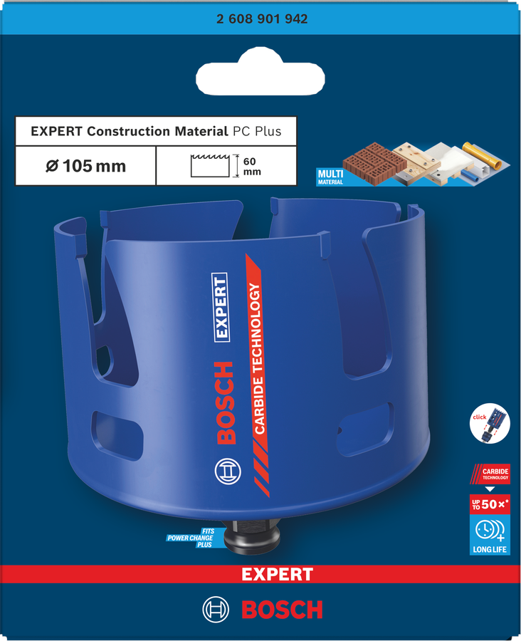 Bosch EXPERT Construction Material Lochsäge, 19x60 mm