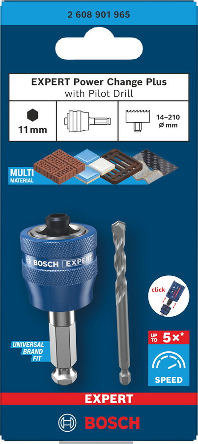 Bosch EXPERT Power Change Plus Aufsteckhalter für das Lochsägensystem, 11 mm, TCT Bohrer, 8,5x105 mm, 2-tlg.