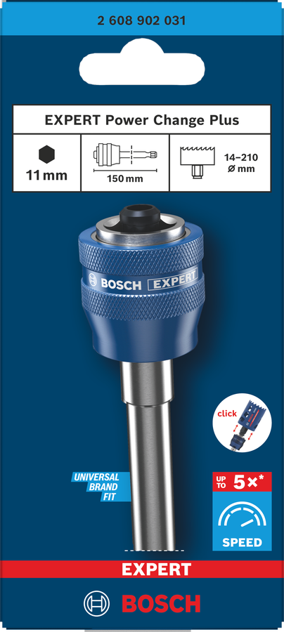 Bosch EXPERT Power Change Plus Lochsägen-Adapter-Verlängerungsstange, Sechskantschaft 11 mm, 300 mm