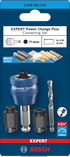 Bosch EXPERT Power Change Plus Umrüst-Set, HEX Schaft 11 mm, HSS-G, 7,15 x 45 x 85 mm, 2 Adaptermuttern