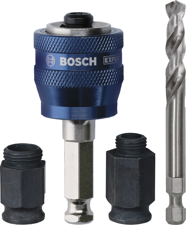 Bosch EXPERT Power Change Plus Umrüst-Set, HEX Schaft 11 mm, HSS-G, 7,15 x 45 x 85 mm, 2 Adaptermuttern