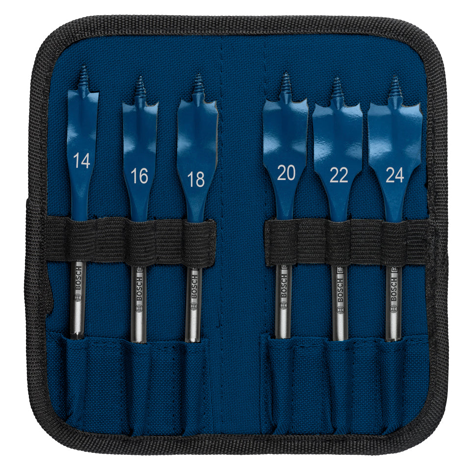 Bosch EXPERT Self Cut Speed Flachfräsbohrer-Set, 14/16/18/20/22/25/24/32, 6‑teilig