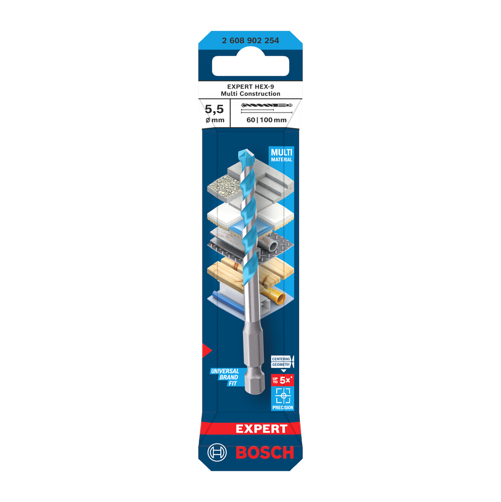 Bosch EXPERT HEX-9 Multi Construction Bohrer, 3x45x90 mm