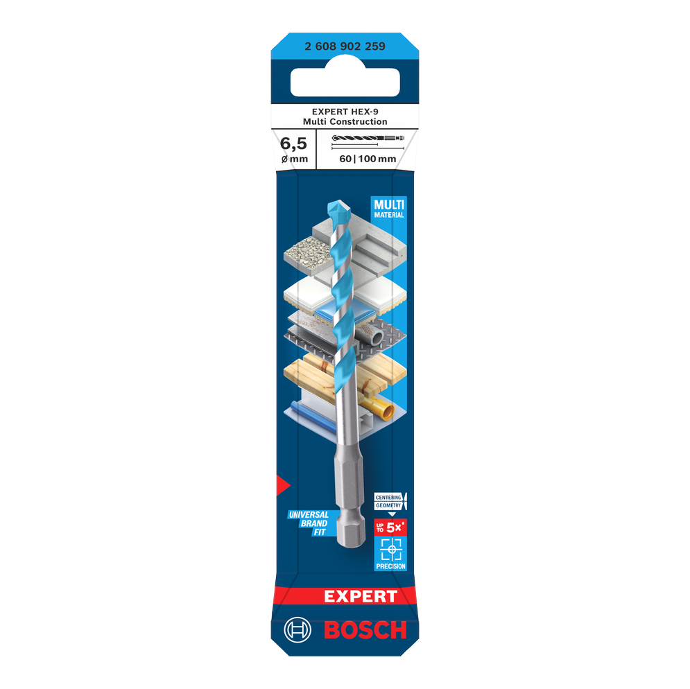 Bosch EXPERT HEX-9 Multi Construction Bohrer, 3x45x90 mm